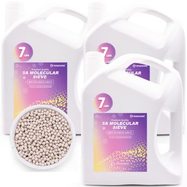 Wisesorb 21 LBS 5A Molecular Sieve Desiccant Beads, Reusable Dessicant Dehumidifiers Desiccant Moisture Absorber, 3 Pack of 7 LBS