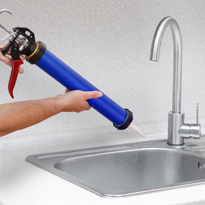 Right Hand Sausage Caulking Gun Manual 20 oz Leakproof Cylinder