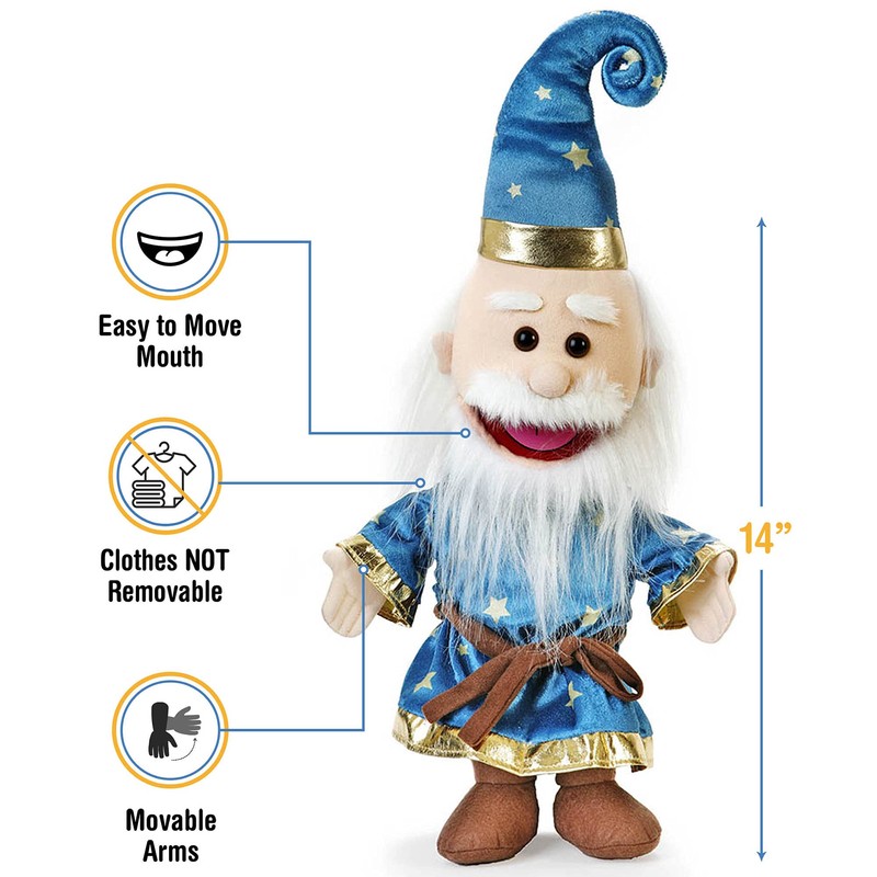 SiLLy puppets Wizard, Magical Merlin, Hand Puppet, 40cm