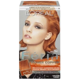 L'Oreal Paris Feria Power Copper High-Intensity Shimmering Colour, Intense Copper [C74] 1 ea (Pack of 3)
