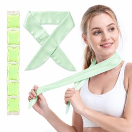 Cooling Towel with Soft Gel Ice Pack Inserts |Gel Ice Packs Reusable - Multi Purpose Compression Wrap - Neck, Legs, Arms, Shoulders - Ideal for Post Surgery, Migraines, Hiking and Injuries (Green)