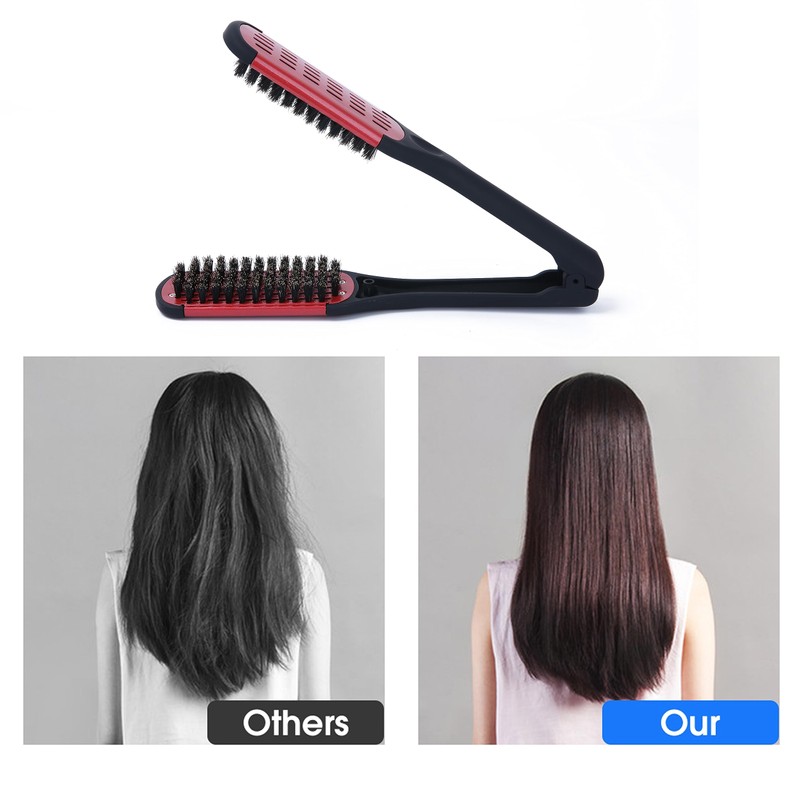 STYLANCE Boar Bristle Clamp Hair Brush, Ceramic Double Sided Brush