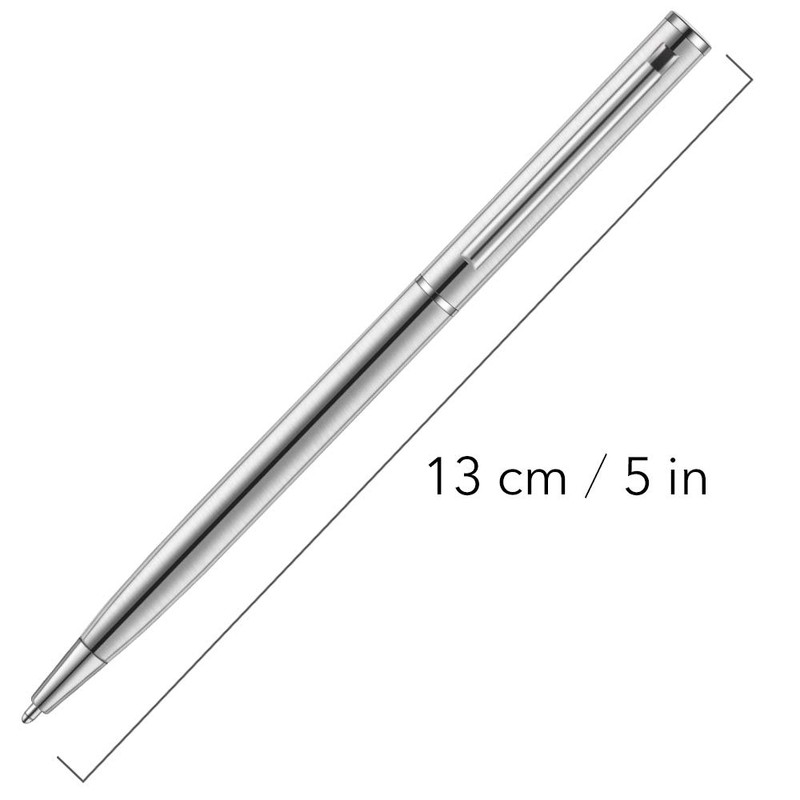 Unibene Slim Stainless Steel Retractable Ballpoint Pens, Nice Gift for