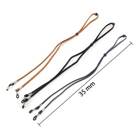 Aidqxbaoer Brillenband aus Leder, Universal Brillenbänder Brillenkette, Unisex Verstellbar Brillenschnur, Geeignet für Brillen, 3 pcs