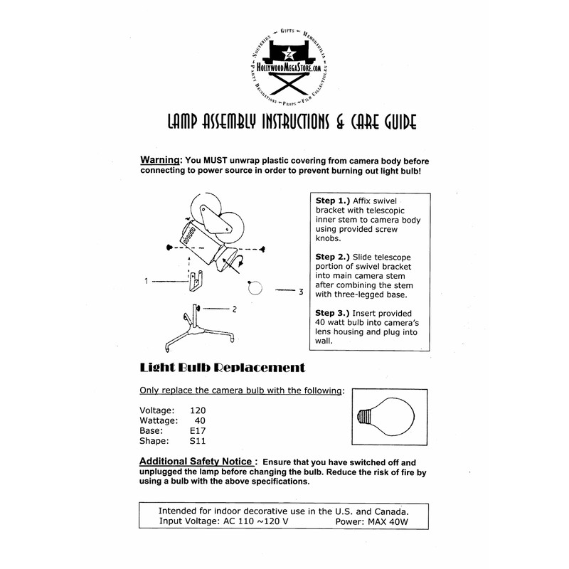 Movie Camera Desk Lamp