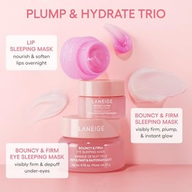 LANEIGE LANEIGE Plump & Hydrate Trio: Bouncy & Firm Travel Set with Eye, Face & Lip Sleeping Mask for Glowy, Plump-looking Skin