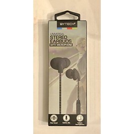 Bytech Wired Earbuds, Black, BYAUEB128BK