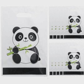 50 Packs Panda Gift Bags, 25x16 cm Treat Bags with Handles for Kids or Adults in Birthday party, Weddings, Events or Shopping (panda)
