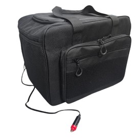 AooDen Electric Car Cooler Bag, Plug in 12V Car Cooler Bag, 25 Liter with Adjustable Shoulder Strap, Cord Storage, Road Trip Black