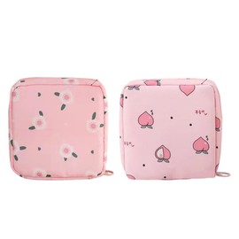 Pack of 2 Tampon Sanitary Pads Storage, Portable Tampon Bag Organiser for Women and Girls, Pink