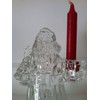 Christmas 24% Lead Crystal Santa Clause Taper Candle Holder