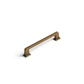 JIASENBAO 10 Pack Antique Brass Cabinet Pulls 5" Hole Center Retro Vintage Cabinet Handles Square Drawer Pulls Cupboard Kitchen Hardware