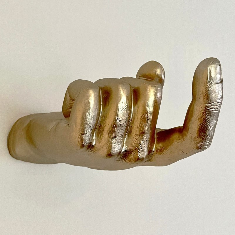 Darthome Hand Wall Decoration Champagne Gold Resin Come Here Finger