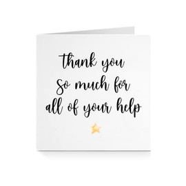 Thank You So Much For All Your Help - Lovely Cute Red Heart Thankful Greeting Card - For Him Her Mum A480
