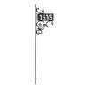 Whitehall™ NIGHTBRIGHT IRONWORK Black and White Post Address Sign, with