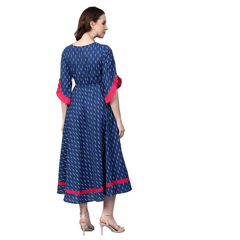Yash Gallery Vestido de mujer de algodón Cambric bordado con