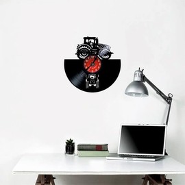 VINY WOODY German Tractor Vinyl Disc Clock Heavy Agriculture Machinery Wall Decoration Original Gift