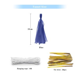 Binpeng Blue Tissue Paper Tassel DIY Hanging paper decorations Party Garland Decor for Party Decorations Wedding,Festival,Baby Shower Decoration 20PCS (ROYAL BLUE 35CM)
