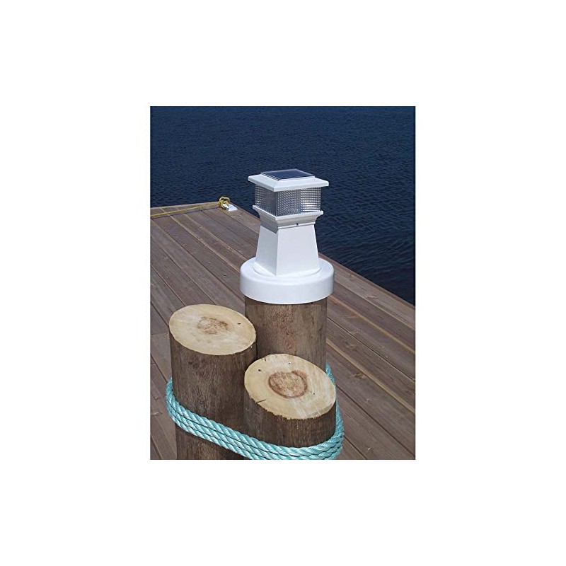 Dock Edge + Solar Piling Light, White