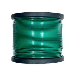 1/16" Coated to 3/32" Diameter, 7x7 Construction, Green Vinyl Coated Cable: 50, 100, 250, 500, 1000, 2500 Ft (500 ft Reel)