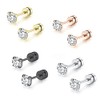 Krstudent 4 pairs Titanium Earrings Studs, Hypoallergenic Stud Earrings for