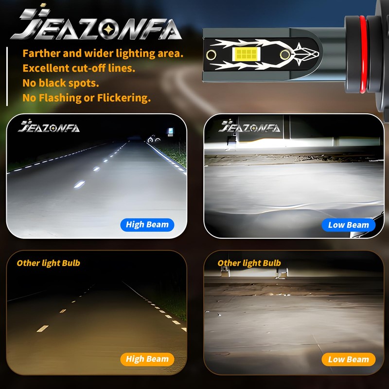 JEAZONFA Fit For Toyota 4Runner (2010-2020) Light Bulbs Combo, Hi