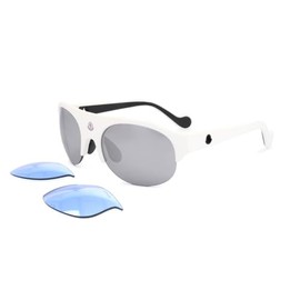Moncler Unisex Adults’ ML0050 21C 60 Sunglasses, White (Bianco/Fumo Specchiato)