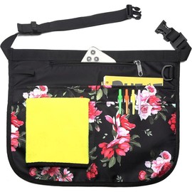 Server Apron for Women with 5 Pockets,Quickly Put on and Take off Waitress Aprons,Work Apron for Bartender Barista - Color: Peony