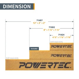 POWERTEC 110437 3 x 21 Inch Sanding Belts and Abrasive Cleaning Stick Set | Aluminum Oxide Sanding Belt Assortment 18 Pack, 3 Each of 60 80 120 180 240 400 Grits, for Portable Belt Sander