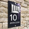 Custom Signs Solar Illuminated Modern Anthracite House Number Sign 24cm