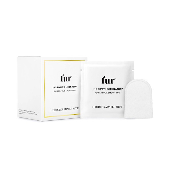 Fur Ingrown Eliminator- Post Hair Removal Care to Soothe Irritation and Eradicate Bumps - 12 Wipes