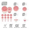 16pc Pink Irregular Sonoma Ceramic Stoneware Dinnerware Set Elegant Partical