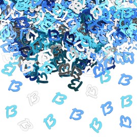 GoldRock Confetti 13th Birthday Men Women Decoration Blue Table Decoration Scatter Decoration 13 Confetti