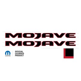 Decal Mods Mojave Hood Graphic Vinyl Decal fits Jeep Wrangler/Mojave JL/JT (2019-2024) Black w/red Outline FBRO (Set of 2) | FJ2B2