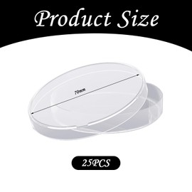 HDGSAFD Pack of 25 Plastic Petri Dishes Clear Petri Dishes with Lids Lab Supplies Laboratory Petri Dishes