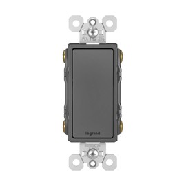 Legrand radiant TM874BKCC6 15 Amp Rocker Wall Switch, 4-Way Decorator Light Switches, Black (1 Count)