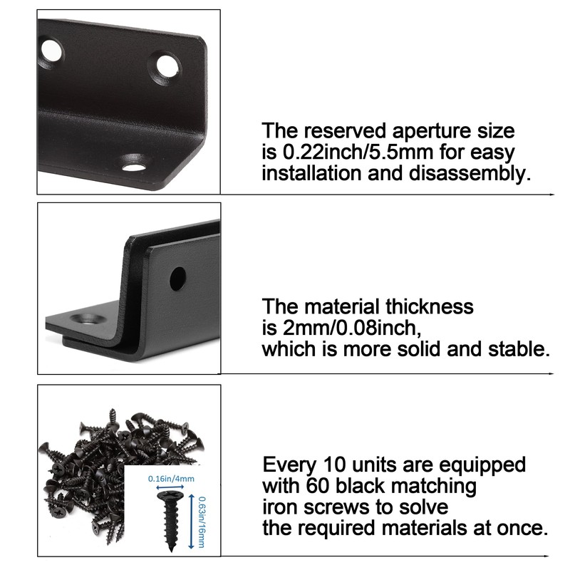 Redunest L Bracket, Heavy Duty Corner Brace, 20 Pack 4"