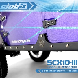 Club 5 Racing inchBlade Runner Stainless Rock Slider for Axial SCX10 III Jeep JLU Wrangler Black