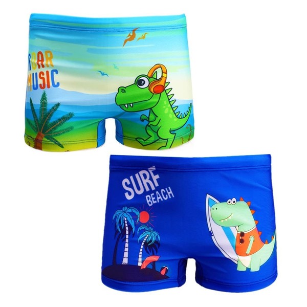 JZK 2 x Adorable Cartoon Boys' Swimming Costume with Cute Design Shorts for Boys, Perfect for the Beach or Swimming Pool Blue, Blue