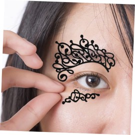 OHPHCALL Drama Lace Black Fabric Eye Liner Sticker Temporary Eye Decal Set 3 Pairs for Party