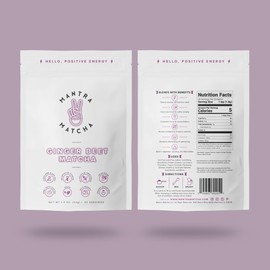 Mantra Matcha Super Premium Ceremonial Matcha Powder Infused with Organic Beets and Ginger | Gut and Digestion Support, Overall Well-Being, Positive Energy | The Best Matcha on Earth, 30 Servings