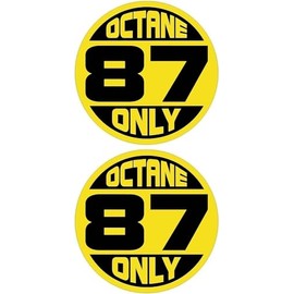 Kramer 87 Octane ONLY Fuel Door Vinyl Stickers Gasoline Gas Pump Decals Labels (4" Set of 2)