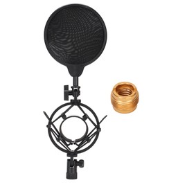 Microphone Shock Mount Anti Vibration Mic Holder Blowout Prevention Net for Recording Studios Stages Chat Rooms