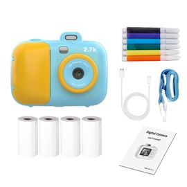 2.7K Cute Kids Instant Camera 42MP Kids Digital Camera Childeren Instant Print Camera with 2.4-inch IPS Screen 16X Digital Zoom Cute Filters Video Recorder with 4 Printing Paper Rolls Lanyard Festival Gifts Birthday Gift Great Present for 3-14 Years Old 