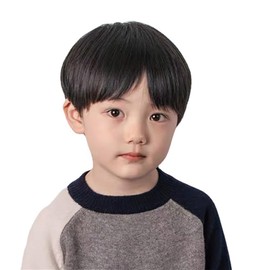 Kids' Wig, Short Straight Wig, Boy, Full Wig, Short Hair, Heat Resistant Wig, Children, Full Wig, Bangs, Bob Wig Cosplay, Photography, Costume, Shichi-Go-San Recital, Birthday Party, Shrine Visit
