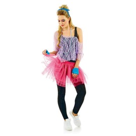 Fun Shack 80s costume women, 80s costumes women, 80s outfit women, carnival costume women's 80s, costume 80s, costume neon women, 90s accessories, pink