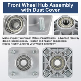 CARMOCAR Golf Cart Precedent Front Repair kit Replacement for 2004 Up Club Car Precedent Gas Electric Including Front Wheel Hub King Pin Bearing Bushing Spring Full Set 102357701, 102289701