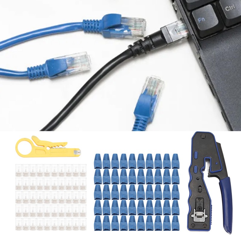 RJ45 Crimping Tool Multifunctional Ethernet Crimper Cutter Stripper for Cat5