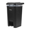 27 Gallon Step-On Trash Can/Container, Black Plastic Dustbin with Lid
