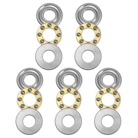QUARKZMAN F6-14M Miniature Thrust Ball Bearing 6 mm Bore 14 mm AD 5 mm Thick Chrome Steel with Washers for Conveyor Systems Mechanical Engineering Pack of 5
